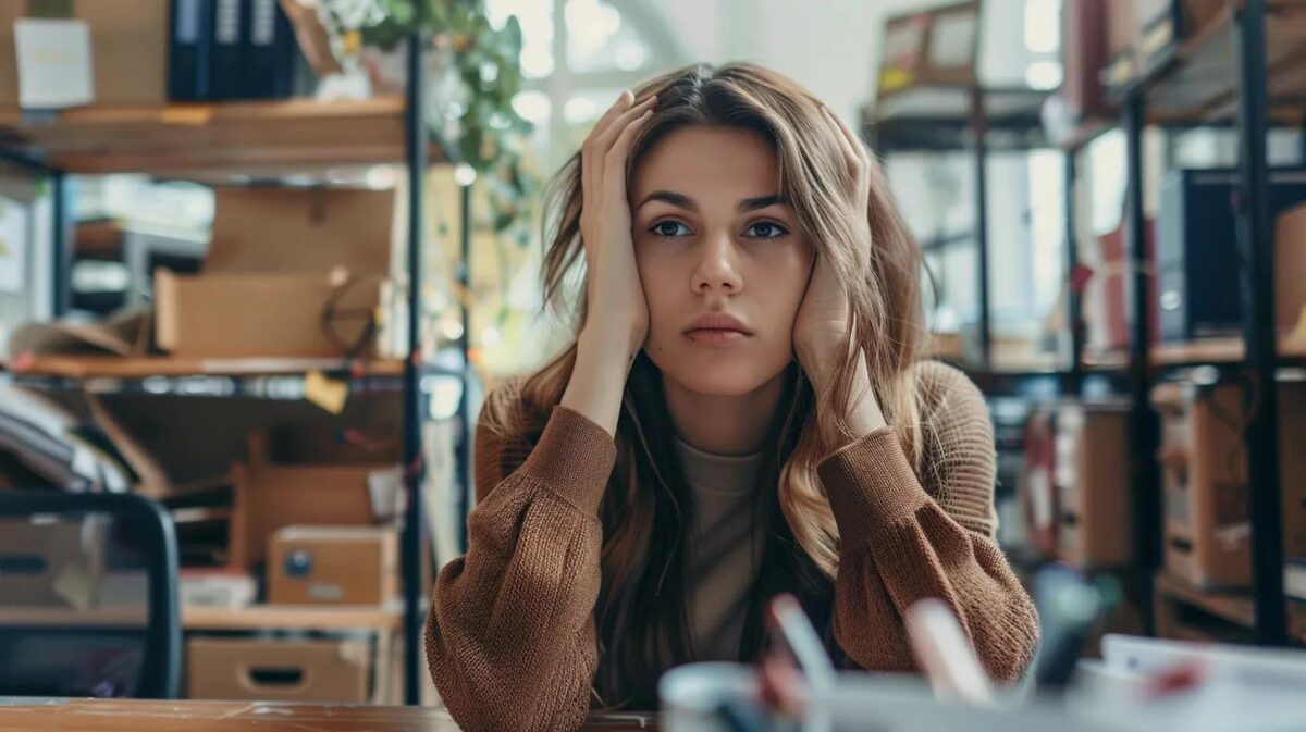 Woman thinking through her OBM business model