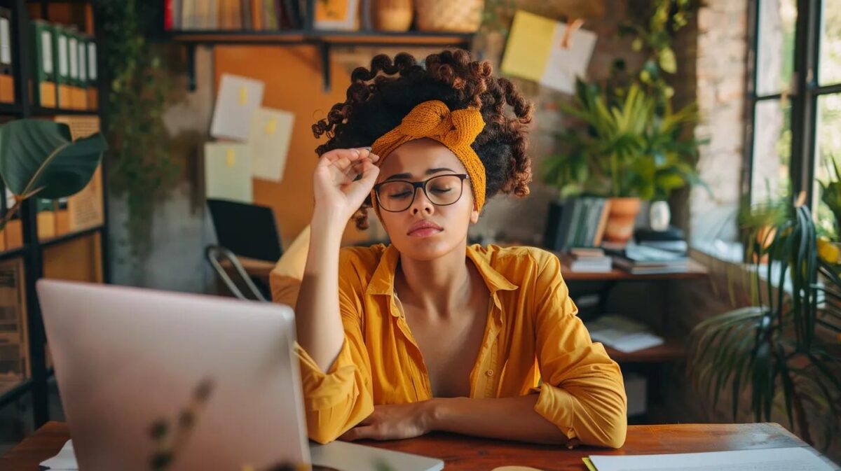 Grow Your OBM Business without stress, woman stressed at computer